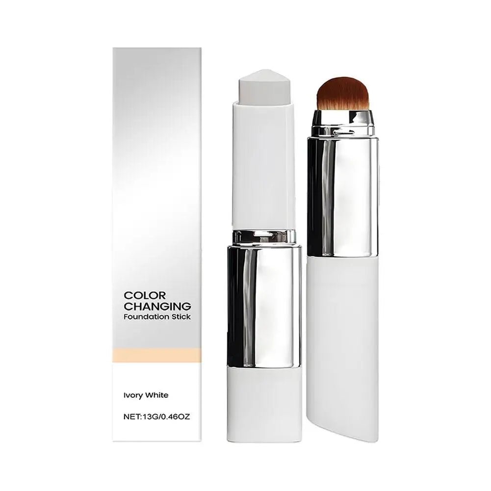 2 - in - 1 Color - Changing Foundation Stick Lightweight, moisturizing formula that brightens and evens skin tone. Adapts to all skin types for an effortless, flawless finish. - VELORA