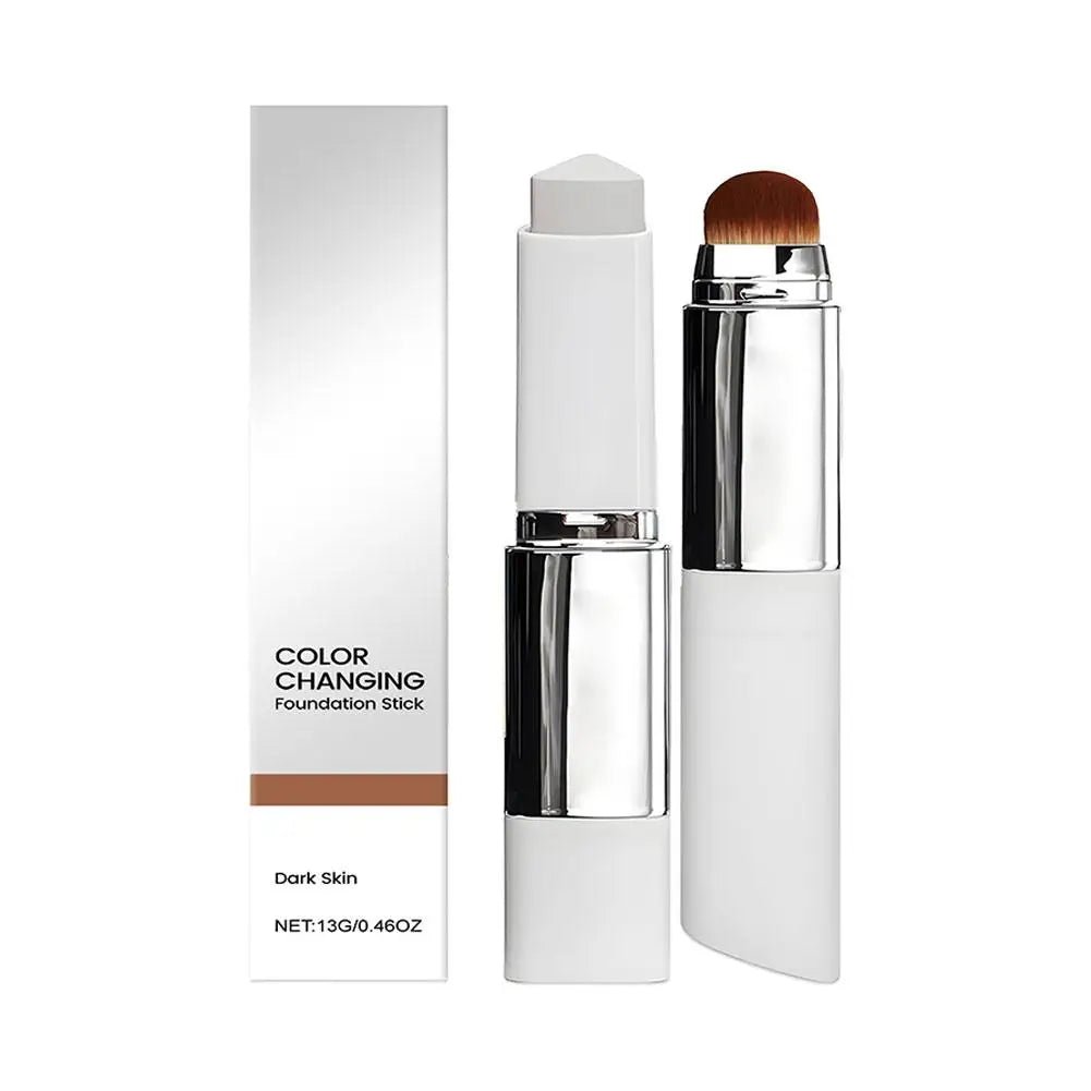 2 - in - 1 Color - Changing Foundation Stick Lightweight, moisturizing formula that brightens and evens skin tone. Adapts to all skin types for an effortless, flawless finish. - VELORA
