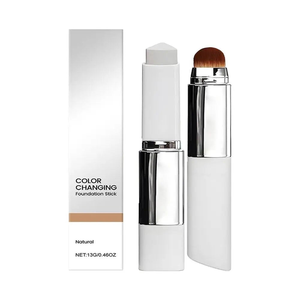 2 - in - 1 Color - Changing Foundation Stick Lightweight, moisturizing formula that brightens and evens skin tone. Adapts to all skin types for an effortless, flawless finish. - VELORA