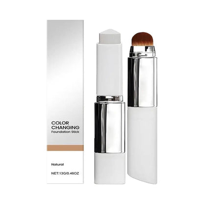 2 - in - 1 Color - Changing Foundation Stick Lightweight, moisturizing formula that brightens and evens skin tone. Adapts to all skin types for an effortless, flawless finish. - VELORA