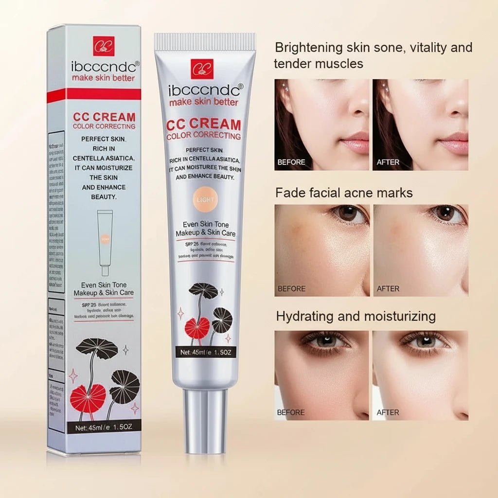 Velora CC Cream: Evens tone, conceals flaws, and hydrates. Waterproof and sweat-resistant for a natural, long-lasting finish.