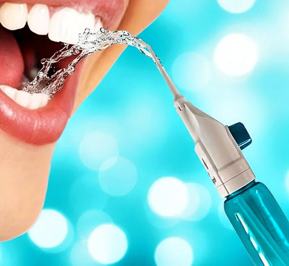 High - Pressure Portable Oral Irrigator Effectively removes food residue and plaque using powerful water pressure. Manual, easy to use, and perfect for deep teeth and gum cleaning at home or on the go. - VELORA