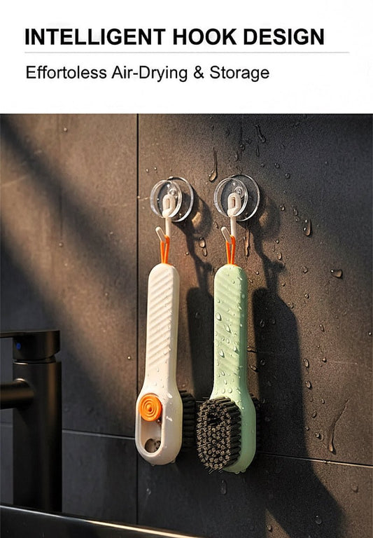 Liquid Dispensing Shoe Cleaning Brush | Soft Bristles | Multi - Use for Home & Shoes - VELORA