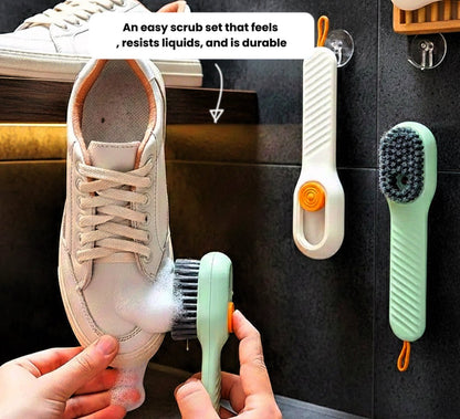 Liquid Dispensing Shoe Cleaning Brush | Soft Bristles | Multi - Use for Home & Shoes - VELORA