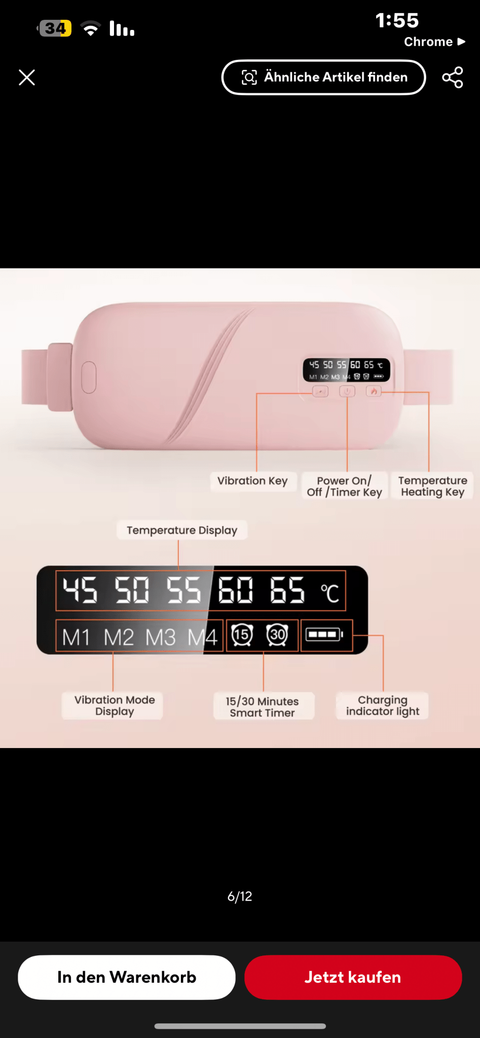 Rechargeable Menstrual Heating Pad | Period Pain Relief Belt & Heated Waist Massager - VELORA