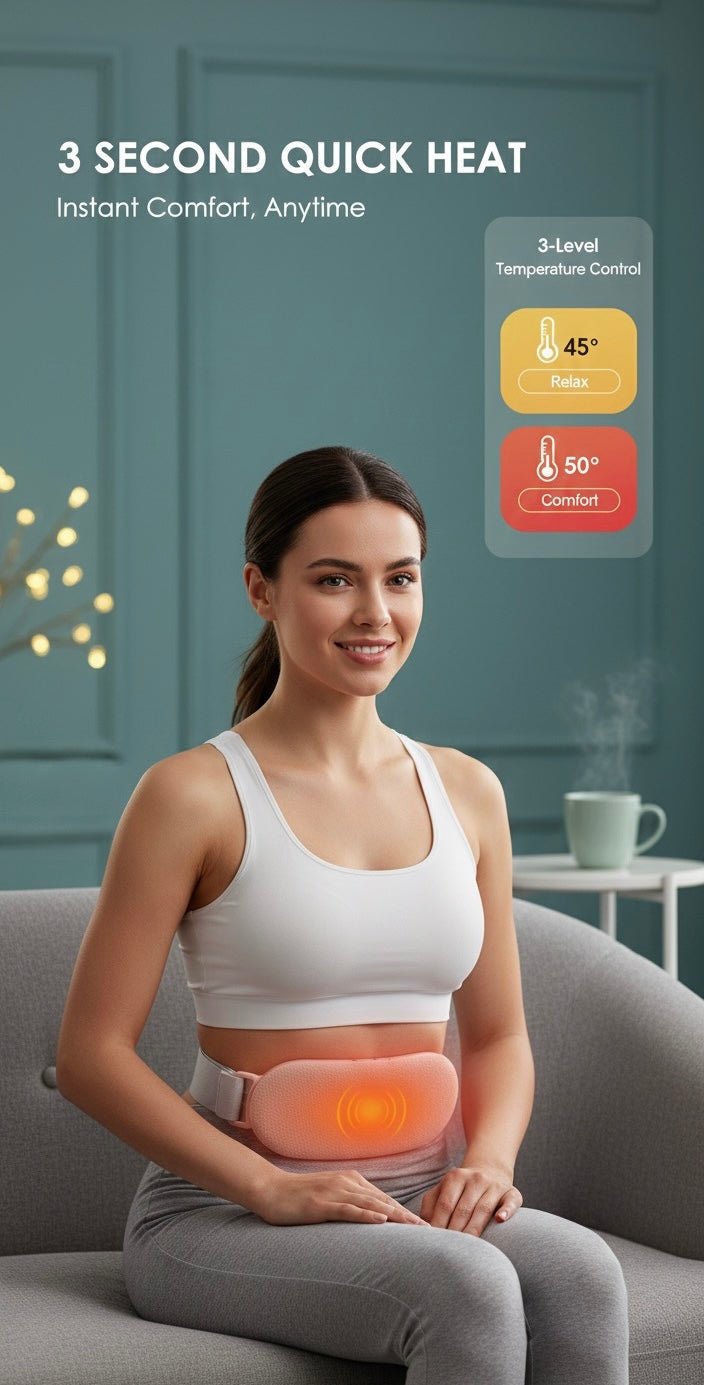Rechargeable Menstrual Heating Pad | Period Pain Relief Belt & Heated Waist Massager - VELORA