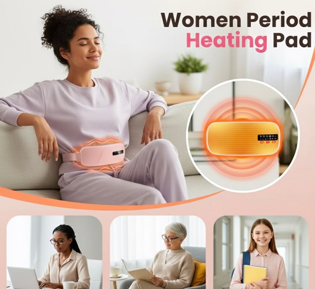 Rechargeable Menstrual Heating Pad | Period Pain Relief Belt & Heated Waist Massager - VELORA
