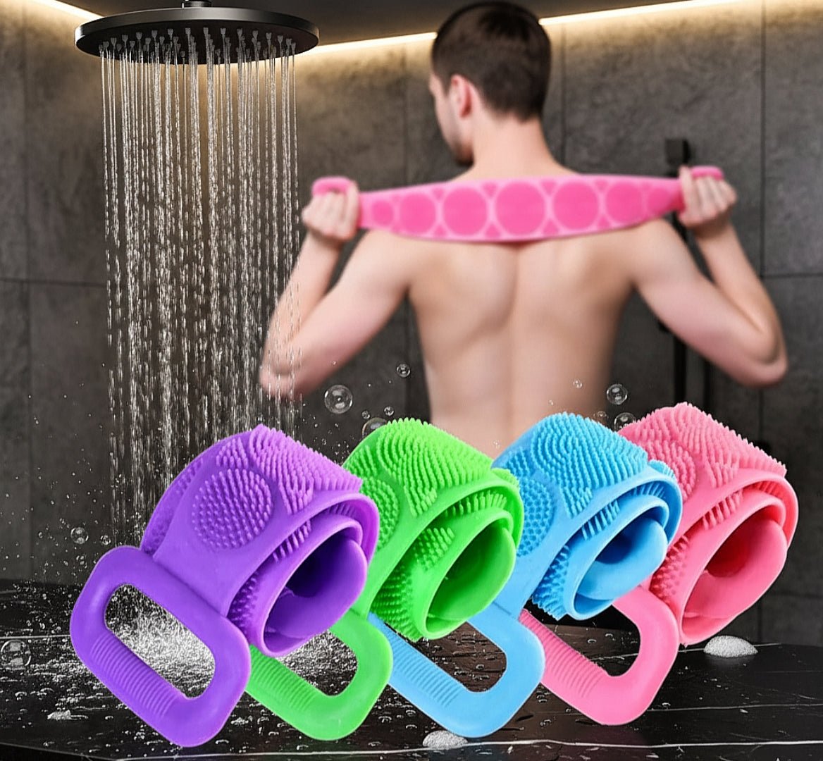 Silicone Foot & Body Wash Brush Gentle silicone bristles for exfoliation Massage and cleanse feet and body Wall - mounted with suction cup for easy use Perfect for shower and bath - VELORA